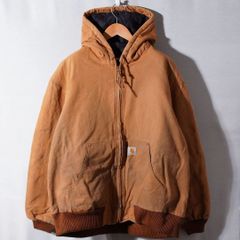 USA製 2013年製 カーハート Carhartt アクティブジャケット XL ブラウン ヴィンテージ  雰囲気系 ストリート オーバーサイズ ビッグシルエット ダックジャケット ワークジャケット 中綿 裏地キルティング 古着 Z142