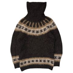 JUNYA WATANABE COMME des GARCONS ジュンヤワタナベ 꼼데가르송 2004AW Turtleneck Shaggy Knit タートルネック シャギーニット JN-N023 FREE ブラウン×ベージュ AD2004