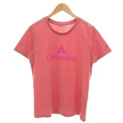 コロンビア Columbia 美品 Tシャツ L ピンク ロゴプリント 半袖 /SJ ■ECG007