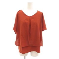 ビームスハート BEAMS HEART 美品 ブラウス Vネック 半袖 プリーツ テラコッタ フリル/NL ■ECF008
