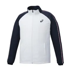 アシックス asics ドライTRジヤケツト(RE) Training トレーニング ジャケット (2031D811) 〇、(100)ホワイトxネイビー