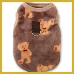 RIOSTUDIO 犬服 秋冬 XS～XXL 犬の服 Dカン付き 犬 猫 ドッグウェア タンクトップ ペット服 秋冬 熊ちゃん モコモコ ふわふわフリースベスト 防寒 暖かい 猫服 チワワ服 トイプードル服 ペット用品 脱毛保護 お散歩 お出かけ インスタ映え
