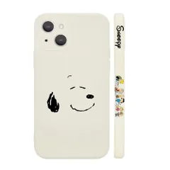 iPhone17 用 ケース スヌーピー iPhone 17 用 かわいい 保護カバー キャラクター スマホケース ［シリコン 軽薄型 ワイヤレス充電対応 レンズ保護 ストラップホール付き］ 6.3インチ ケース アイフォン17 対応 WHITE-A