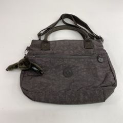 kipling/キプリング 2WAY ショルダーバッグ/ハンドバッグ ブラウン系 モンキーチャーム付 ドット柄裏地[OK05991]
