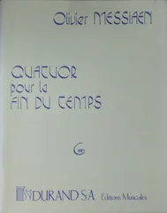 メシアン 世の終わりのための四重奏曲 (クラリネット+ヴァイオリン+チェロ+ピアノ) 輸入楽譜 Messiaen Quatuor pour la fin du temps デュラン/Durand 洋書