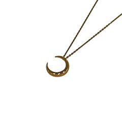 STAR JEWELRY スタージュエリー ネックレス - K10PG×ダイヤモンド クレセントムーン 3Pダイヤ 0.01ct