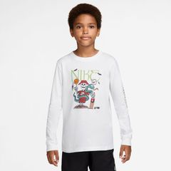 NIKE(ナイキ) ナイキ YTH NSW L/S Tシャツ スプーキー マルチアスレ ウェア Ｔシャツ IO2196 〇、(100)ホワイト