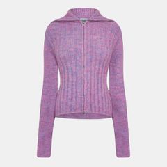 ガニー レディース アウター カーディガン ハイネック Ganni Womens High Neck Cardigan Rose Violet バイオレット