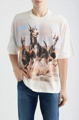 リプレゼント メンズ トップス Tシャツ グラフィック Represent Western Doberman Graphic TShirt Flat White ホワイト