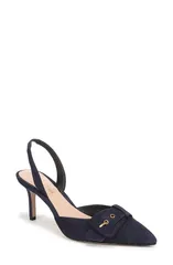 ヴェロニカ ベアード レディース シューズ ヒール レザー Veronica Beard Lenora Leather Slingback Pump NAVY LEATHER ネイビー