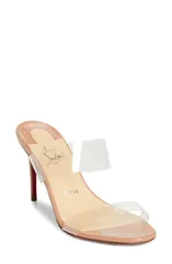 クリスチャン・ルブタン レディース シューズ スニーカー クリアストラップ サンダル Christian Louboutin Just Nothing Clear Strap Slide Sandal