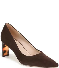 ナチュライザー レディース シューズ ヒール Tシャツ スエード Naturalizer Estee Suede Snip Toe Tortoise Heel Pumps Chocolate チョコレ