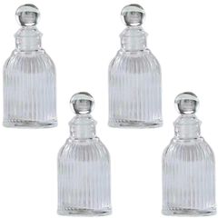 リードディフューザー 容器 ガラス 100ml 4個 詰め替え 容器のみ おしゃれ 空ボトル アロマクラフト 蓋つき 一輪挿し [4]