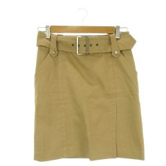バーバリーブルーレーベル BURBERRY BLUE LABEL スカート 38 ダークベージュ ベルト付き ミニ丈 FLF86-559-40 /AH6 ■ECD009