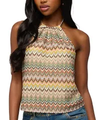 アディクテッド レディース トップス シャツ ホルター Edikted Kelsie Zigzag Crochet Halter Top Multi マルチカラー