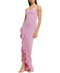 ドレスザポプレーション レディース トップス ワンピース フリル Dress the Population Charlene Square Neck Cascade Ruffle Gown Laven