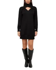 フィフティーントゥエンティ レディース トップス ワンピース タートルネック Fifteen Twenty Claylee Crossover Turtleneck Dress Black ブラック