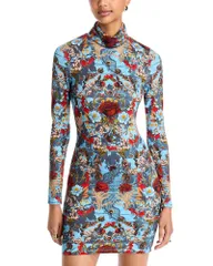 アリスアンドオリビア レディース トップス ワンピース タートルネック Alice and Olivia Delora Long Sleeve Turtleneck Dress Heartstring