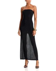 アリスアンドオリビア レディース トップス ワンピース ミディ ストラップレス Alice and Olivia Delora Embellished Strapless Midi Dress Bla