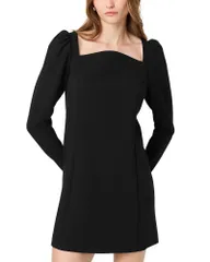 フレンチコネクション レディース トップス ワンピース FRENCH CONNECTION Azra Twill Puff Sleeve Dress Black ブラック