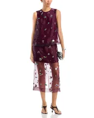 シムカイ レディース ボトムスカート ミディ シルク SIMKHAI Celia Embellished Silk Top Delilah Silk Embellished Midi Skirt Fi