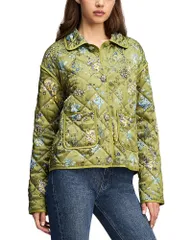 サンク セプト レディース アウター ジャケット・ブルゾン フラワー柄 キルティング フラワー Cinq Sept Hand Sketched Floralexa Quilted Jacket Igu