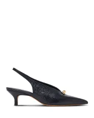 マージュ レディース シューズ パンプス レザー Maje Womens Pointed Embossed Leather Slingback Pumps Black ブラック