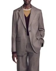 サンドロ レディース アウター ジャケット・ブルゾン ウール ブレザー Sandro Alix Wool Blazer Greige