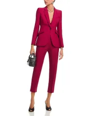 マックイーン レディース アウター ジャケット・ブルゾン パンツ ウール McQueen Wool Mohair Jacket Grain De Poudre Pants Raspberry