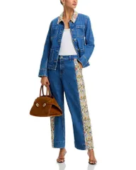 サンク セプト レディース アウター ジャケット・ブルゾン パッチワーク ジーンズ Cinq Sept Dalton Jacket Patchwork Jeanset Saphire Multi マル