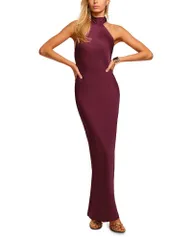 レイミー ブルック レディース トップス ワンピース サテン ホルター Ramy Brook Tatiana Satin Halter Gown Cranberry