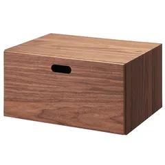 【新品】 無印良品 スタッキングチェスト 幅37×奥行28×高さ18.5cm ハーフ 引出し1段 ウォールナット材突板 12381259
