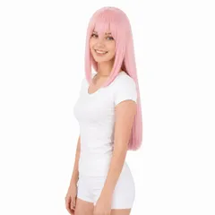 [レイルアナ] ウィッグ ピンク フルウィッグ カツラ 男女両用 お手軽 アレンジ 写真 映え ネット付 (ピンクロング) [ピンクロング]