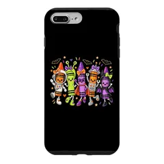 新学期の先生のためのかわいいハロウィンのクレヨンキャラクター スマホケース iPhone 7 Plus/8 Plus 用