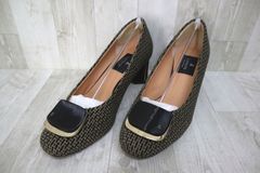 LANVIN COLLECTION 9339 ラウンドスクエアトゥ パンプス ツイード 23 1/2 約23.5cm ランバン コレクション