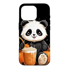 パンダ パンプキン スパイス ラテ 秋 ハロウィン スマホケース iPhone 16 Pro 用