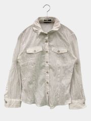 CECIL McBEE セシルマクビー シャツ/ブラウス 9AR ホワイト コットン 無地 ミドル丈 長袖 レギュラーカラー レディース