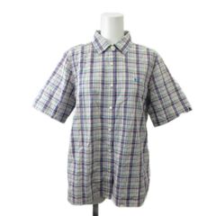 マックレガー マクレガー McGREGOR シャツ ブラウス 11 パープル マルチカラー チェック柄 半袖 ボタンダウン /AY ■ECA007
