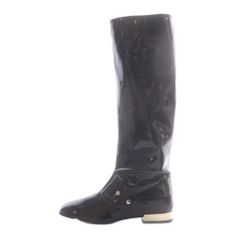 ロジェヴィヴィエ ROGER VIVIER エナメル ロングブーツ 37.5 黒