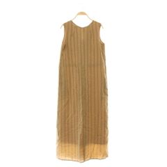 グリーンレーベルリラクシング ユナイテッドアローズ green label relaxing FFC ナチューレ ワンピース ストライプ ロング ノースリーブ ベージュ /MY ■OS