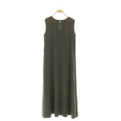 グリーンレーベルリラクシング ユナイテッドアローズ green label relaxing FFC トリアセ サテン フレア ワンピース ロング ノースリーブ グレー /MY ■OS
