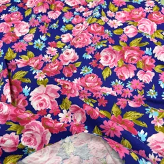 花柄のスムースニット生地 103×88