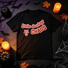 混沌の小悪魔 かわいい悪魔 乱雑な不幸な ハロウィン 送料無料 100%コットン メンズ レディース 男女兼用 ユニセックス 半袖Tシャツ パロディ カジュアル ハロウィンコスプレ 仮装 プレゼント 面白いグッズ