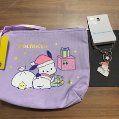 【2点セット】ポチャッコ　ポーチとバッグチャーム　クリスマス　アベイル　サンリオ