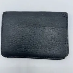 ■Maison Margiela メゾンマルジェラ カードケース 二つ折り 4ステッチ グレインレザー ブラック メンズ レディース 中古