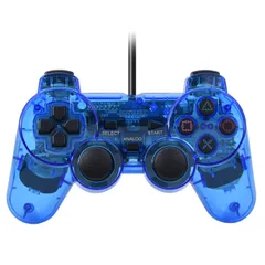 【ゲーム実況者監修】 ps2 コントローラー 互換品 有線コントローラー 『安定動作＆低遅延』 プレーステーション2 専用 (クリアブルー) [クリアブルー]