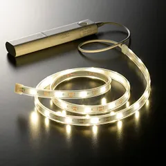 オーム電機 LEDテープライト 明暗＋人感センサー付き 乾電池式 テープ長さ1m 白色LED ストリングライト フリーカット NIT-BLA6TB10 06-1729 OHMym 80287a43