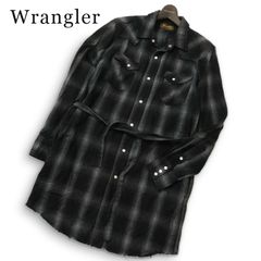 Wrangler ラングラー ナノユニバース別注★ WS9086 長袖 ウエスタン オンブレ チェック ロング シャツ ガウン Sz.M メンズ