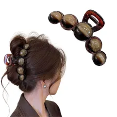 Yurafua ヘアクリップ 11cm バンスクリップ べっ甲風 レディース 多毛 ロングヘア対応 髪留め まとめ髪 ハーフアップ モカブラウン [モカブラウン]
