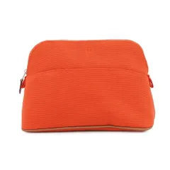 エルメス ポーチ ボリードポーチMM オランジュ・フー/シルバー金具 キャンバス HERMES 化粧ポーチ 小物入れ